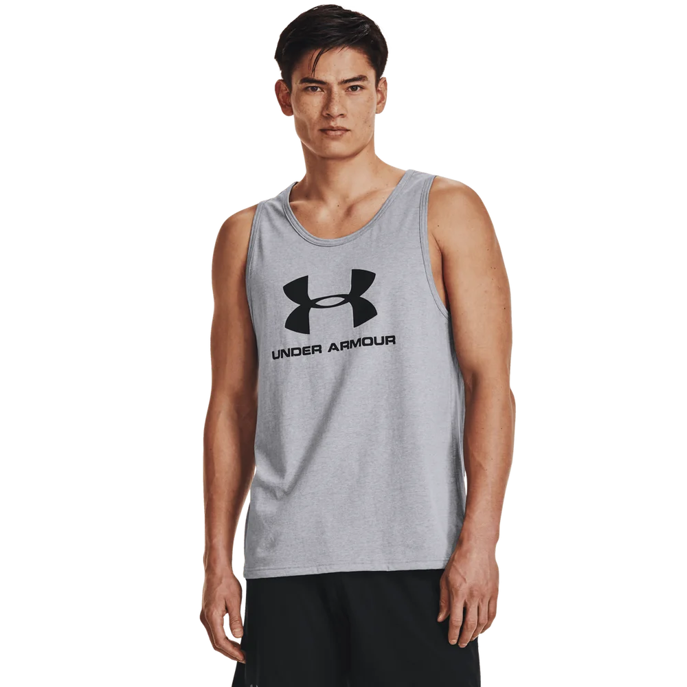 Sportstyle Logo Tank, treningssinglet, herre – Grå v:8775654