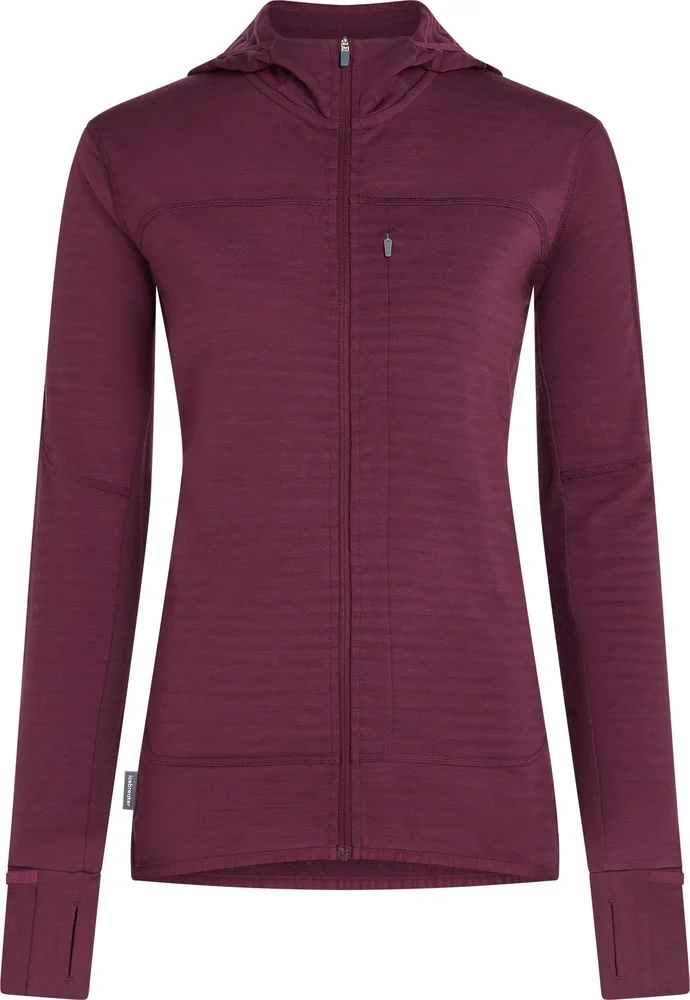 Icebreaker Wom Mer 300 Realfleece Desc Ls Zip Hoo Dk Berry v:9923417 Icebreaker Wom Mer 300 Realfleece Desc Ls Zip Hoo Dk Berry v:9923417