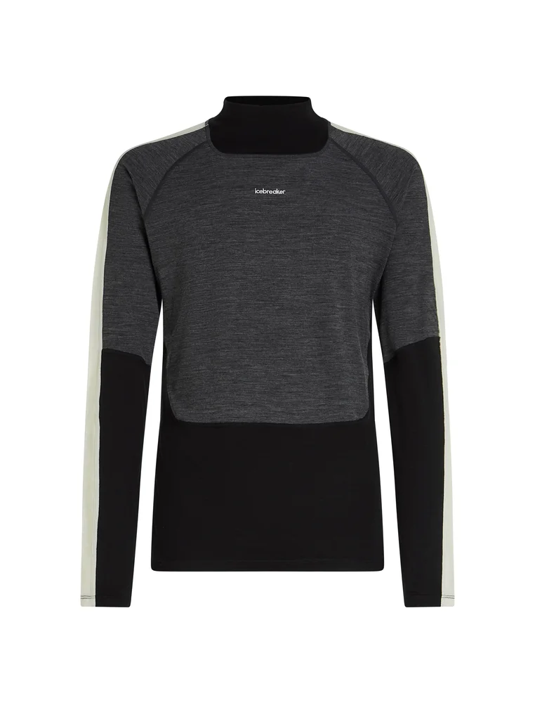 Icebreaker Men Merino 200 Oasis+ Ls High Neck Black/jet Hthr/undyed/cb v:8355953 Icebreaker Men Merino 200 Oasis+ Ls High Neck Black/jet Hthr/undyed/cb v:8355953