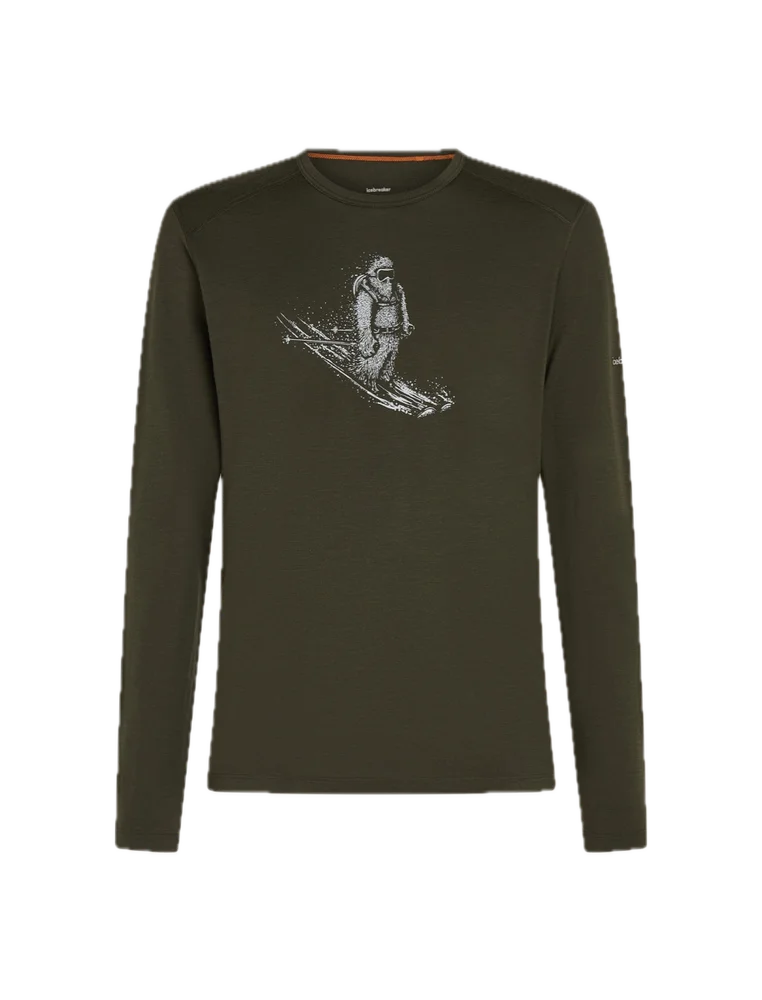 Icebreaker Men’s Merino 200 Oasis Long Sleeve Crewe Skiing Yeti Dk Loden v:1274697