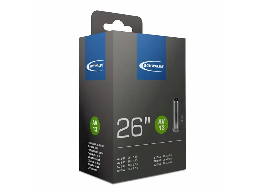Schwalbe 26″ Nr.AV13 Standard Slange 1.6-2.4, 40 mm Bilventil, 190g v:8060562