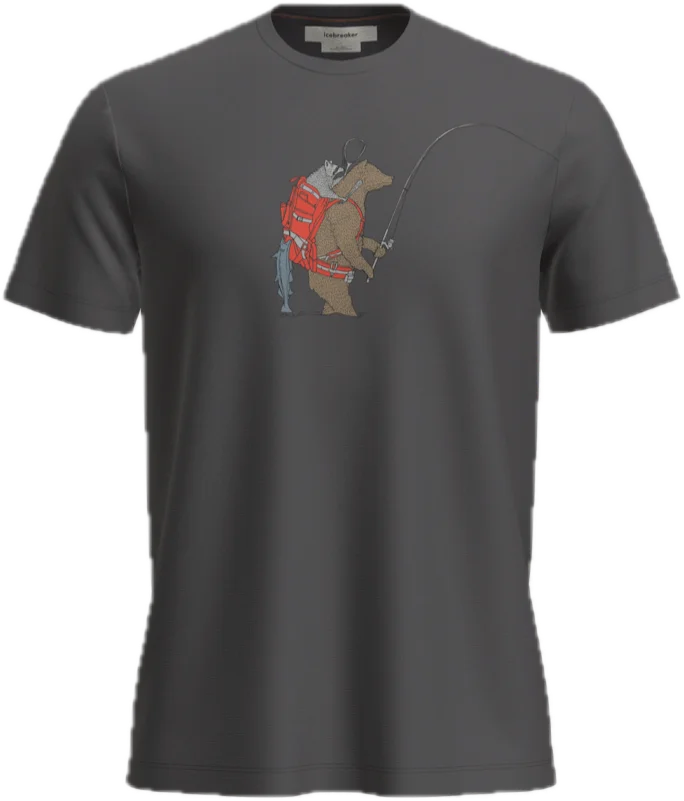 Icebreaker Men Merino 150 Tech Lite Ss Tee Bear Catch Obsidian v:9425695