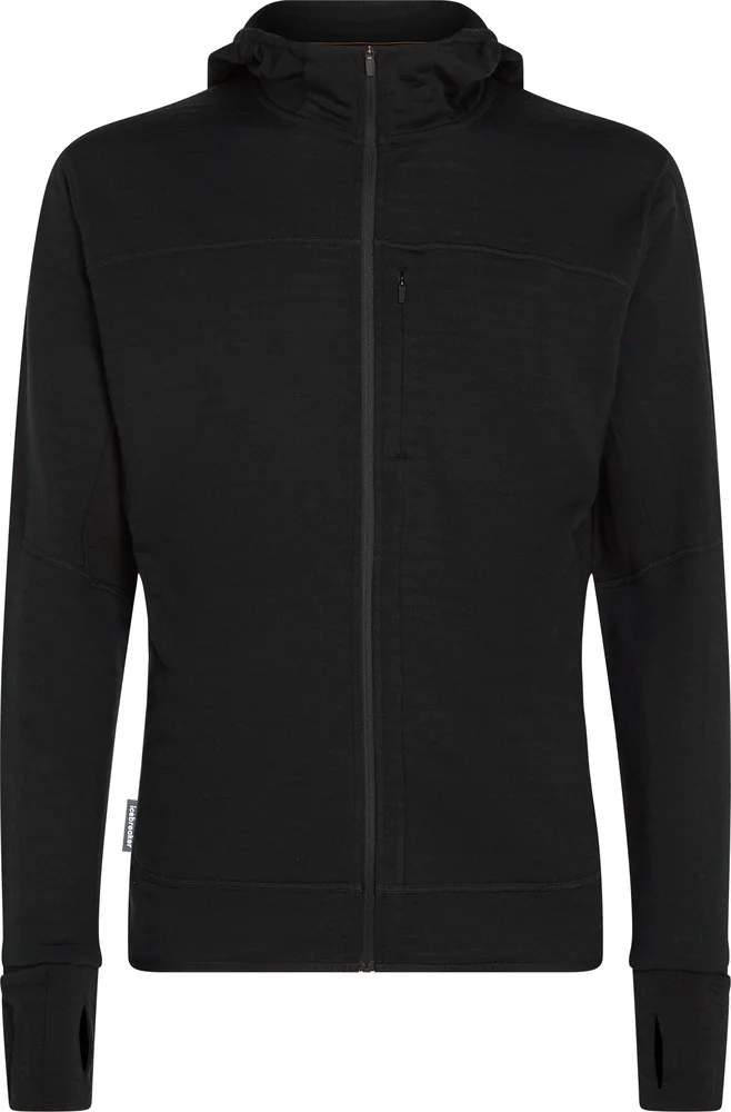Icebreaker Men Merino Blend 300 Realfleece™ Descender Ls Zip Hoodie Black v:9722920